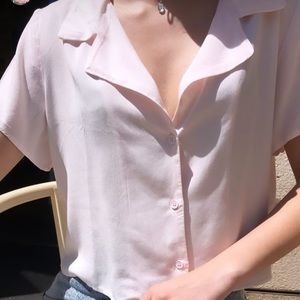 Brandy Melville light pink button top
